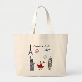 Grand Tote Bag L'aventure vous attend
