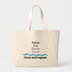 Grand Tote Bag Le bain, mangent, étudient, dorment… rinçage e