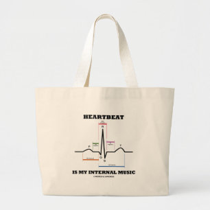 Grand Tote Bag Le battement de coeur est ma musique interne