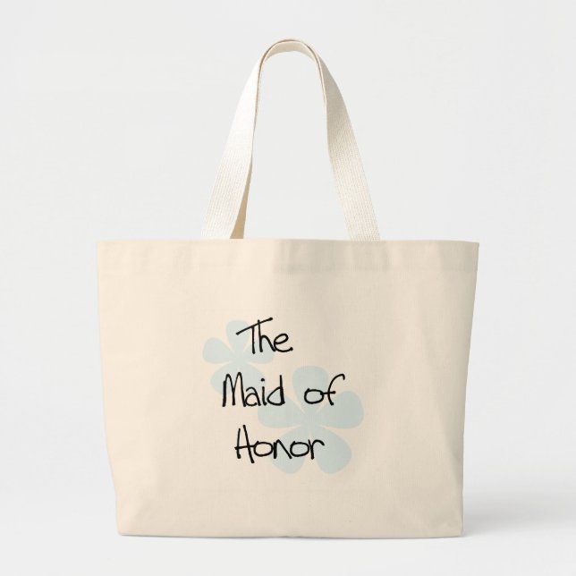 Grand Tote Bag Le bleu fleurit la domestique de l'honneur (Devant)