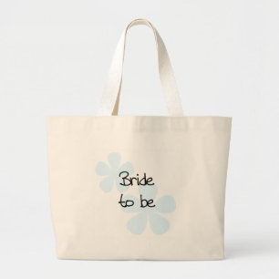 Grand Tote Bag Le bleu fleurit la jeune mariée pour être