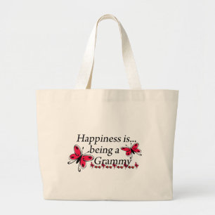 Grand Tote Bag Le bonheur est un PAPILLON de Grammy