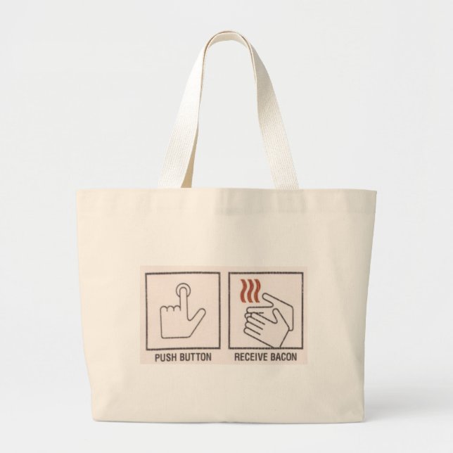Grand Tote Bag Le bouton poussoir, reçoivent le lard (Devant)