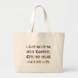 Grand Tote Bag Le café de boissons, créent la substance et