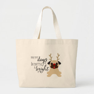 Grand Tote Bag Le carlin Fourre-tout peut vos jours être joyeux