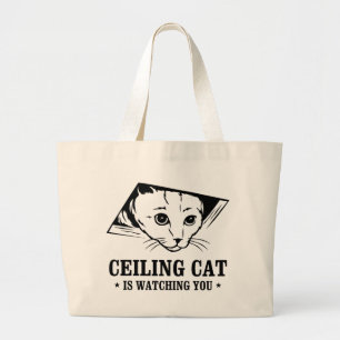 Grand Tote Bag Le chat de plafond vous observe