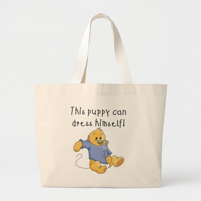 Grand Tote Bag Le chiot habillent des T-shirts et des cadeaux (Devant)