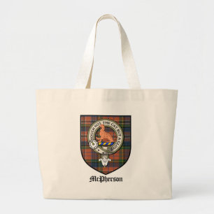 Grand Tote Bag Le clan de McPherson Crest le tartan d'insigne