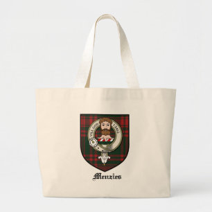 Grand Tote Bag Le clan de Menzies Crest le tartan d'insigne