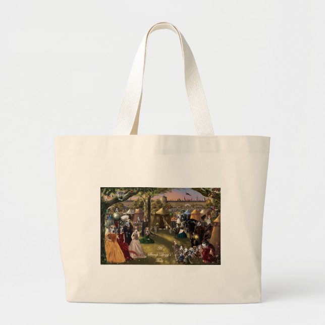 Grand Tote Bag Le conte Fourre-tout d'un chien de fureteur (Devant)