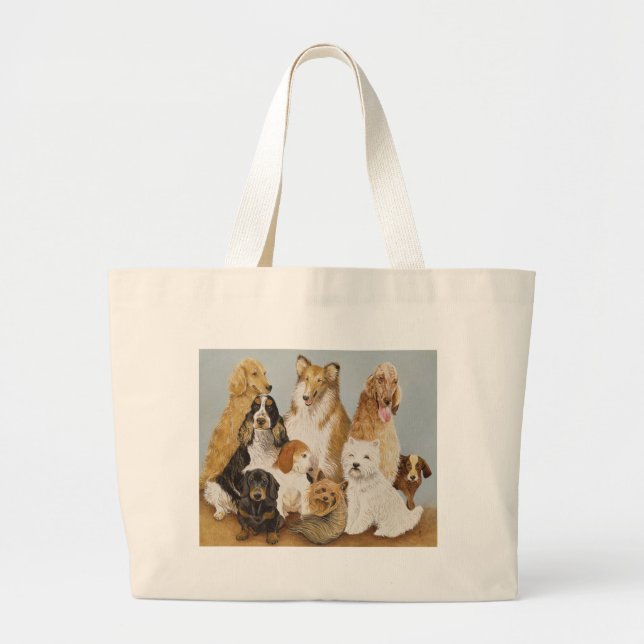 Grand Tote Bag Le dîner des chiens (Devant)