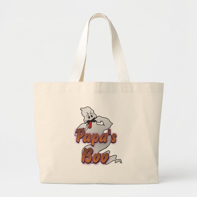 Grand Tote Bag Le fantôme d'Halloween de Papa (Devant)