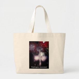Grand Tote Bag Le feu d'artifice du monument de Washington