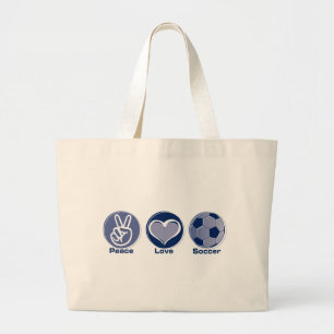 Grand Tote Bag Le football d'amour de paix