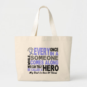 Grand Tote Bag Le HÉROS VIENT LE LONG 1 CANCER DE LA PROSTATE de
