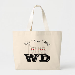 Grand Tote Bag Le joueur fait sur commande place le net-ball de