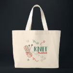 Grand Tote Bag Le Knit se produit humour de tricot avec le fil<br><div class="desc">Perfectionnez pour faire des emplettes ou de plus grands projets de tricot ce sac fourre-tout à tricot porte le calembour drôle "knit se produit", populaire avec des tricoteurs et des crafters. Les caractéristiques de conception une boule multicolore d'auto-rayage de fil avec des aiguilles de tricot et quelques queues ondulées de...</div>