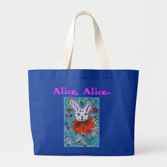 Grand Tote Bag Le lapin d'Alice aux pays des merveilles (Devant)