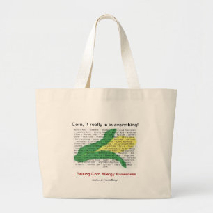Grand Tote Bag Le maïs est dans tout - liste d'allergène de ma