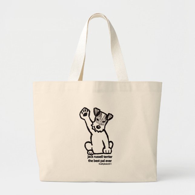 Grand Tote Bag Le meilleur copain de Jack Russell (Devant)