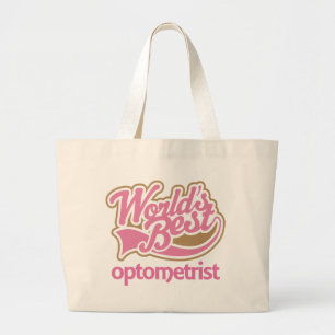 Grand Tote Bag Le meilleur optométriste des mondes roses mignons