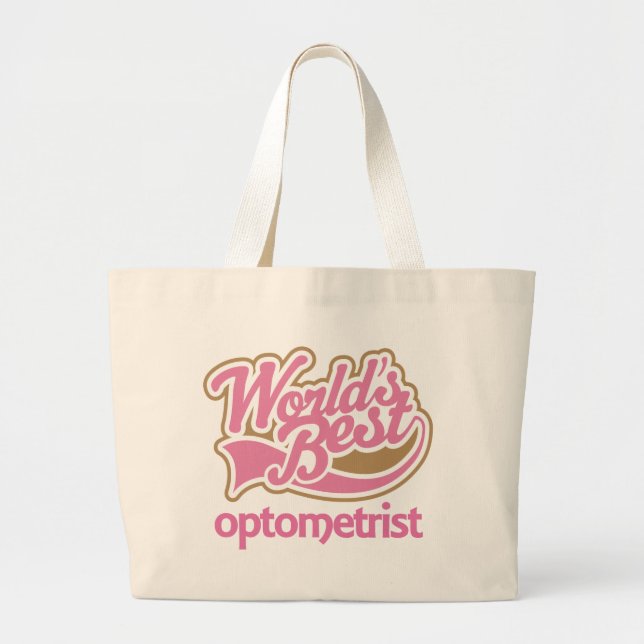 Grand Tote Bag Le meilleur optométriste des mondes roses mignons (Devant)