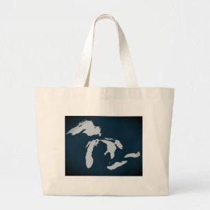 Grand Tote Bag Le Michigan et les Great Lakes