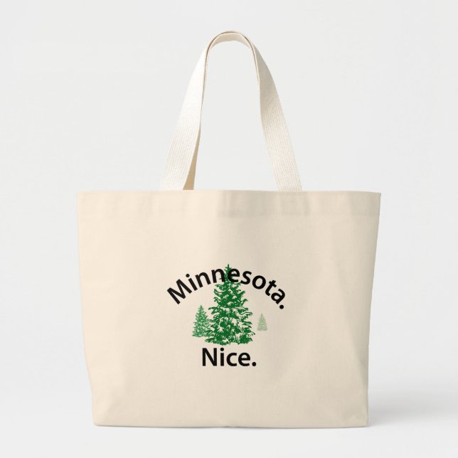 Grand Tote Bag Le Minnesota Nice.  Période ! (texte noir) (Devant)