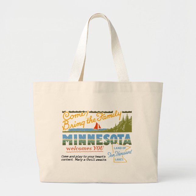 Grand Tote Bag Le Minnesota - terre des lacs ten Thousand (Devant)