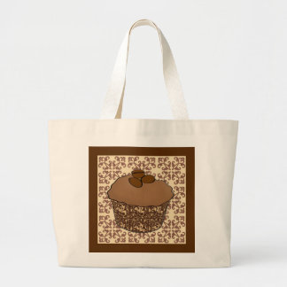 Grand Tote Bag Le moka/café a givré le petit gâteau, arrière -