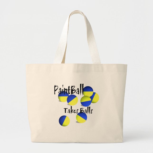 Grand Tote Bag Le Paintball prend des balles (Devant)