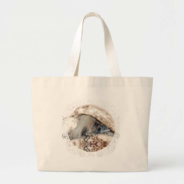 Grand Tote Bag Le Pekingese pointe le bout de son nez (Devant)