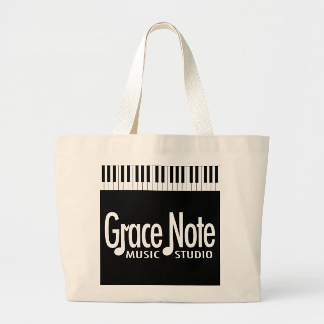 Grand Tote Bag Le piano de note de grâce verrouille Fourre-tout (Devant)