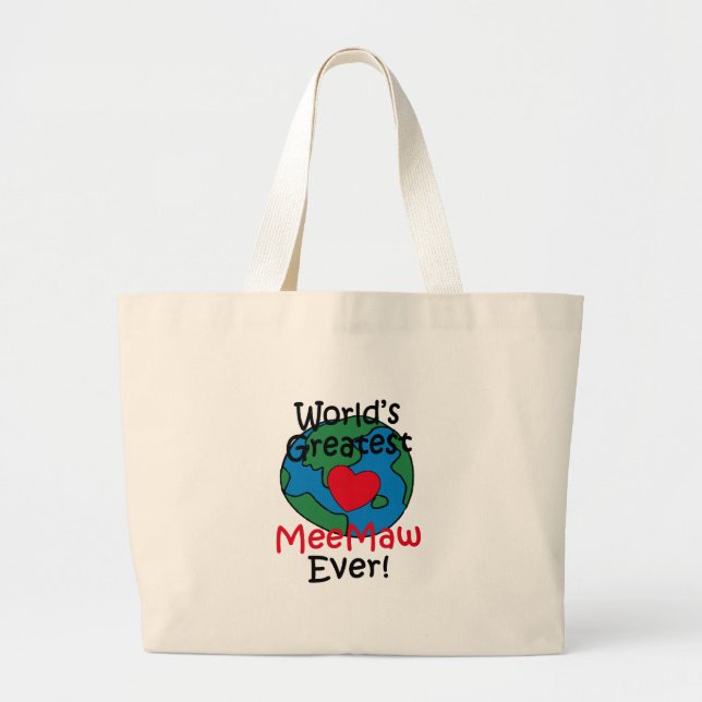 Grand Tote Bag Le plus grand coeur de MeeMaw du monde (Devant)