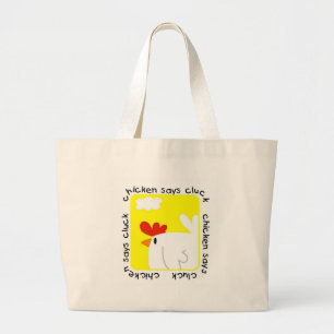 Grand Tote Bag Le poulet indique des T-shirts et des cadeaux de g