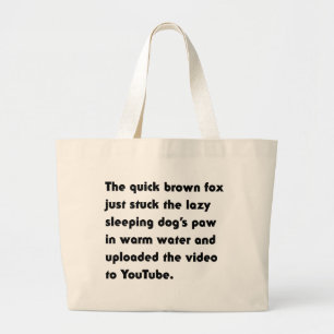 Grand Tote Bag Le Renard Brun Rapide Vient de Coller... T-Shirt P