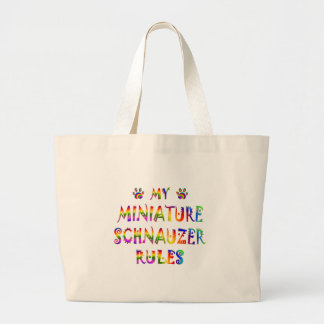 Grand Tote Bag Le Schnauzer miniature ordonne l'amusement