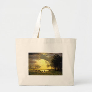 Grand Tote Bag Le sentier Buffalo, Albert Bierstadt