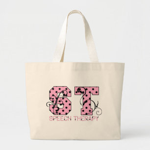 Grand Tote Bag le St marque avec des lettres le pois rose et noir