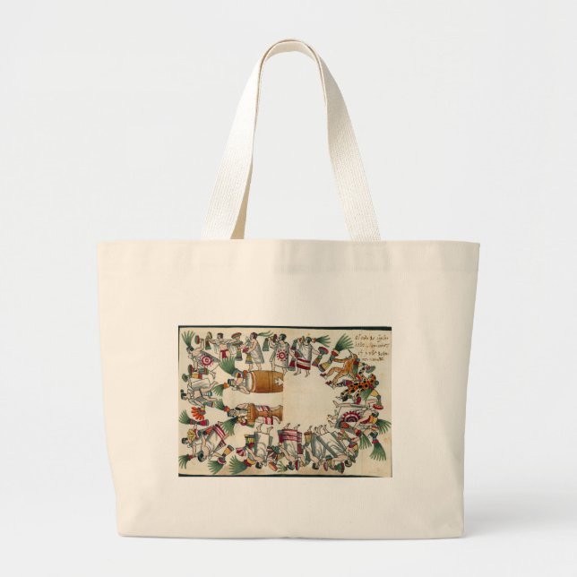Grand Tote Bag Le style dansant des danseurs Noble Aztèque (Devant)