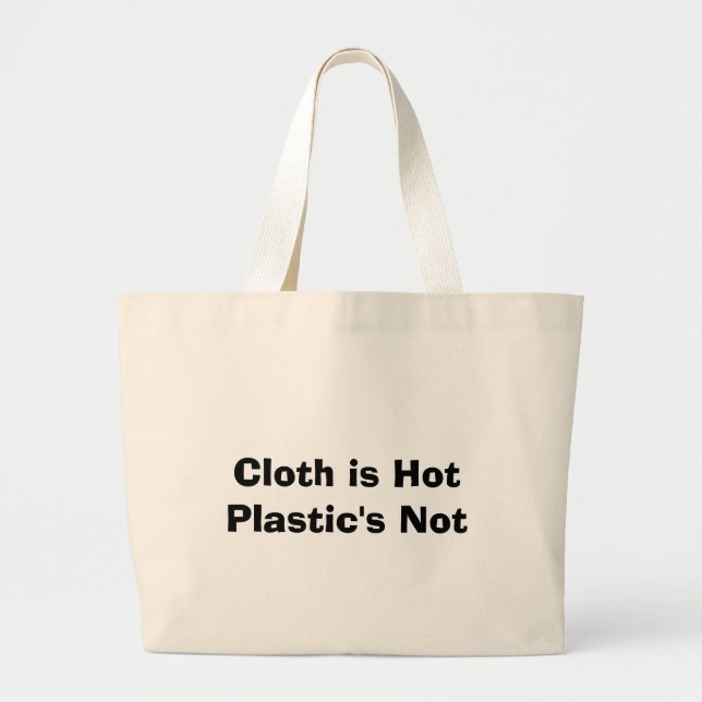 Grand Tote Bag Le tissu est le plastique chaud pas (Devant)