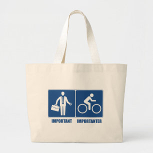 Grand Tote Bag Le Travail Est Important, Le Cyclisme Est Importan