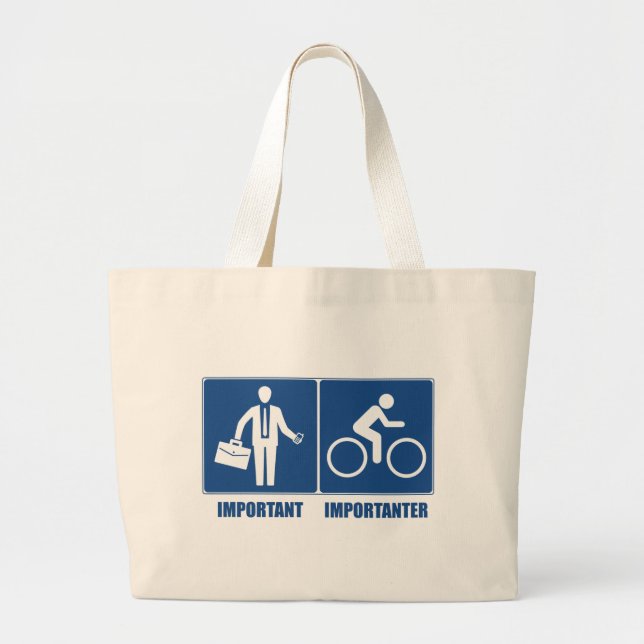 Grand Tote Bag Le Travail Est Important, Le Cyclisme Est Importan (Devant)