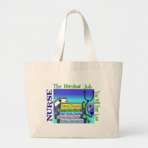 Grand Tote Bag "Le travail le plus dur soignant vous aimerez