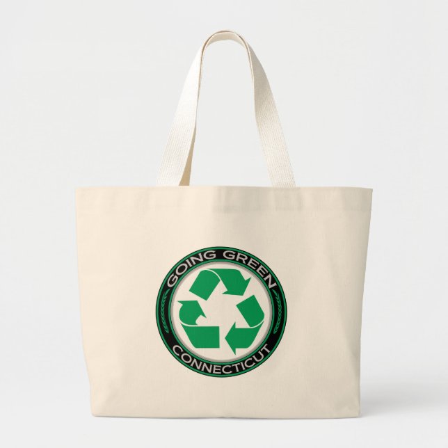 Grand Tote Bag Le vert allant réutilisent le Connecticut (Devant)