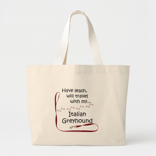 Grand Tote Bag Leash de voyage italien Greyhound (Devant)
