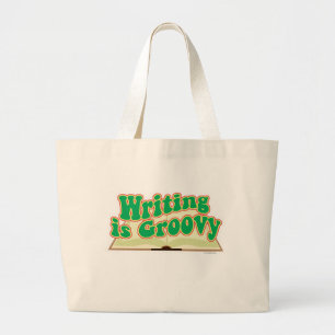 Grand Tote Bag L'écriture est Super Retro Auteur Dessin amusant