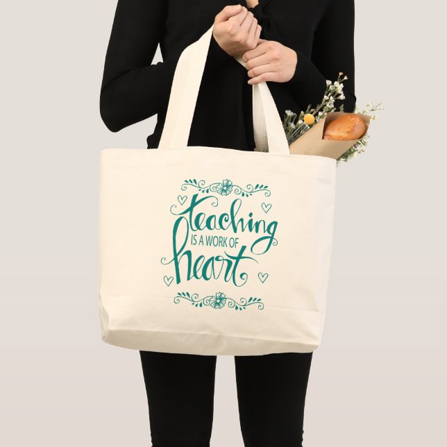 Grand Tote Bag L'enseignement est un travail d'expression (Devant (produit))