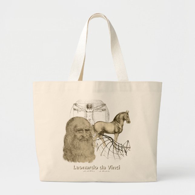 Grand Tote Bag Léonard de Vinci (Devant)