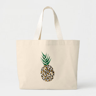 Grand Tote Bag Léopard ou ananas ? Image drôle d'illusion
